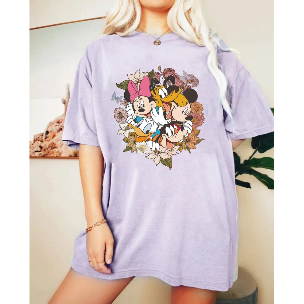 Floral Mouse and Friends Comfort ColorsĀ® Shirt, Disneyland Vacation shirt, Disney Floral Shirt, Family Vaycay Mode, Disney Matching Shirt - 3.jpg