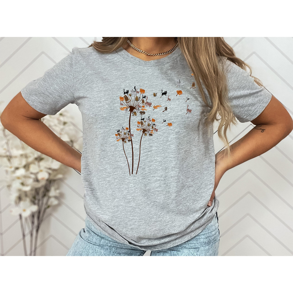 Cats Flower Fly Dandelion Shirt Cute Cat Lover T-Shirt - Cat Lover Gift, Funny Cat Shirt, Summer Shirt, Cool Cat, Cat Shirts - 2.jpg