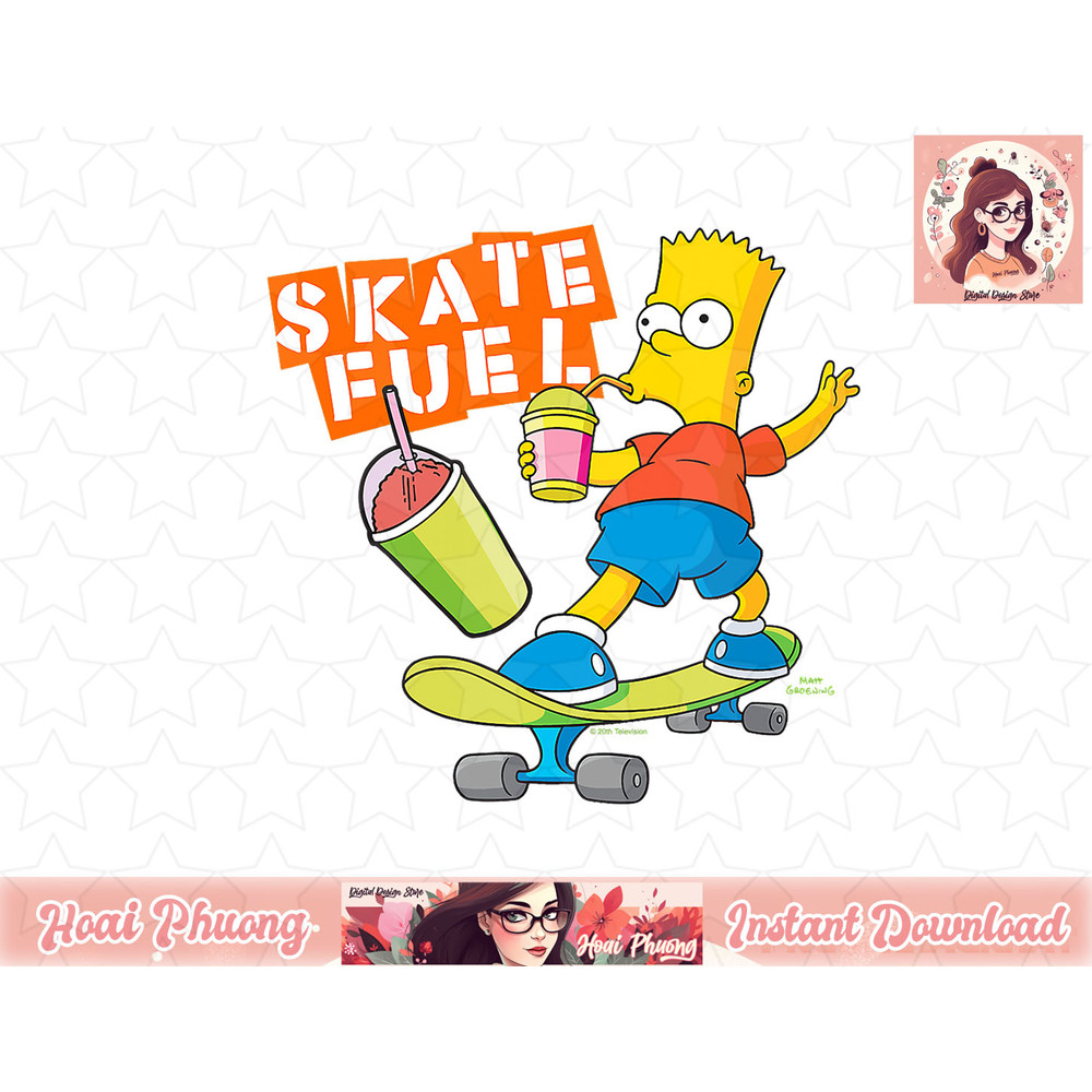The Simpsons Bart Simpson Skate Fuel Skateboard Squishee png, instant download.jpg