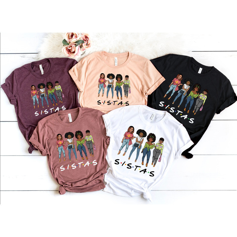 Custom Sistas T-Shirt, Afro Women T Shirts, Sistas Sisters Shirt, Afro Women Together, Proud Black Woman t-shirt, African American Women Tee - 2.jpg