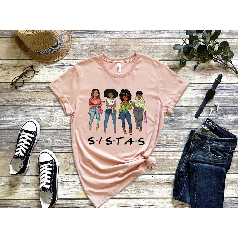 Custom Sistas T-Shirt, Afro Women T Shirts, Sistas Sisters Shirt, Afro Women Together, Proud Black Woman t-shirt, African American Women Tee - 3.jpg