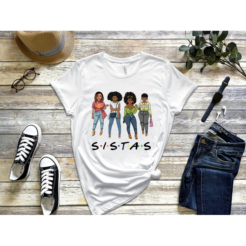 Custom Sistas T-Shirt, Afro Women T Shirts, Sistas Sisters Shirt, Afro Women Together, Proud Black Woman t-shirt, African American Women Tee - 4.jpg