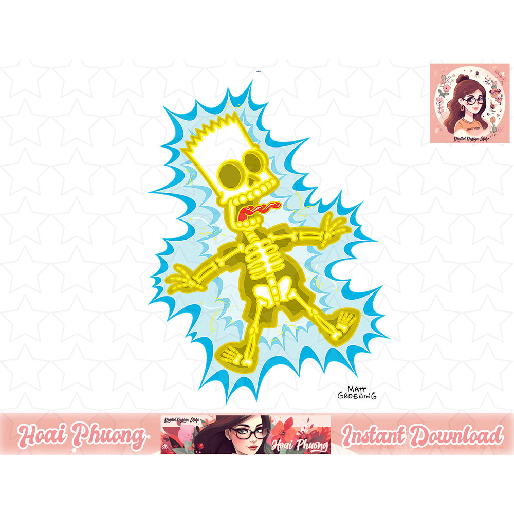 The Simpsons Bart Simpson Skeleton Electro Shock png, instant download.jpg