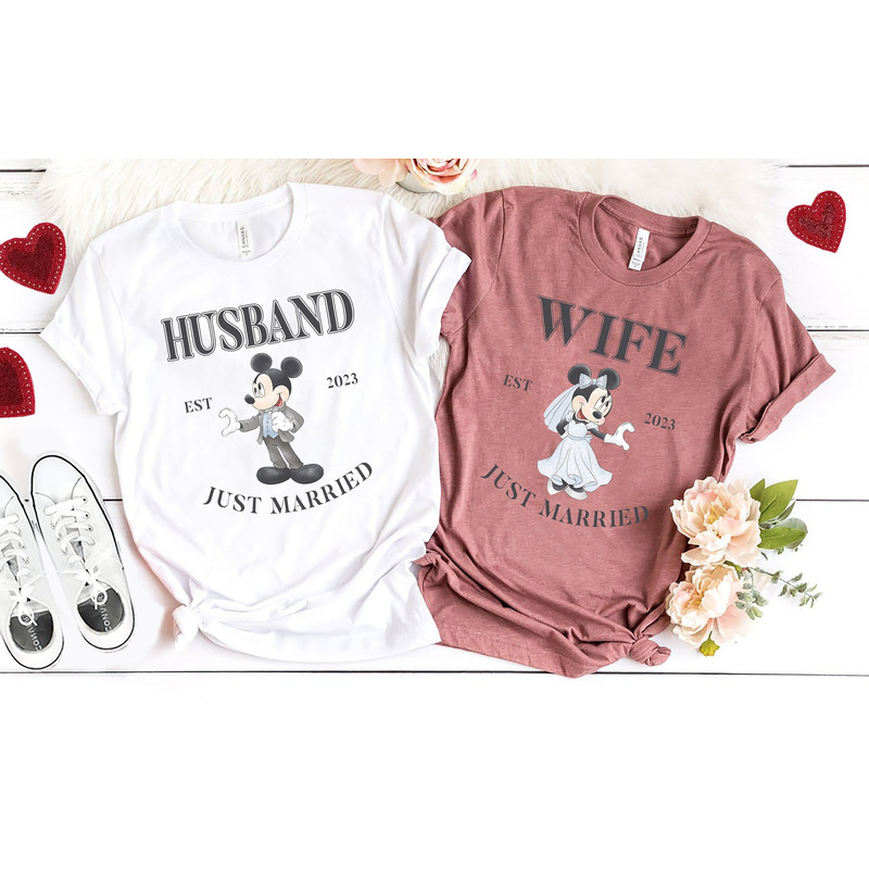 Mickey Minnie Bride and Groom Comfort ColorsĀ® Shirt, Disney Honey Moon Shirt, Disney Couple Shirt, Disney Wife Husband Shirt, Wedding Gifts - 1.jpg