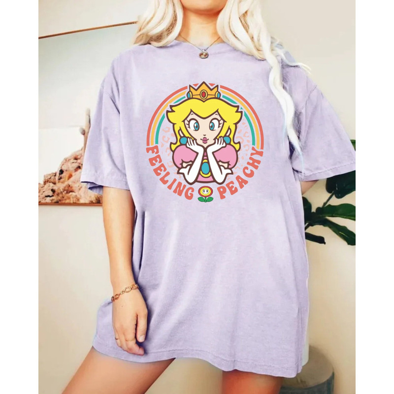 Princess Peach Mario Comfort Colors® Shirt, Feeling Peachy Shirt, Super Mario Shirt, Princess Peach Birthday Shirt, Girls Birthday Shirt - 4.jpg