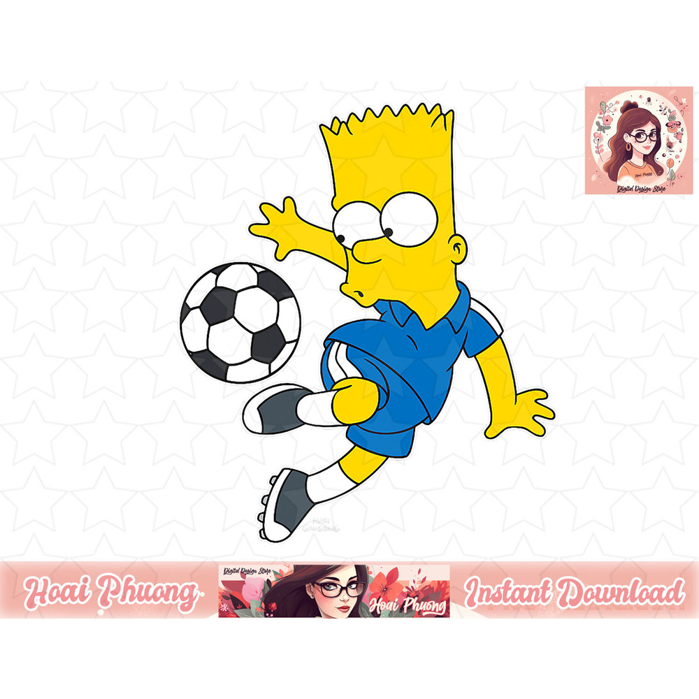The Simpsons Bart Simpson Soccer Ball Kick Up png, instant download.jpg