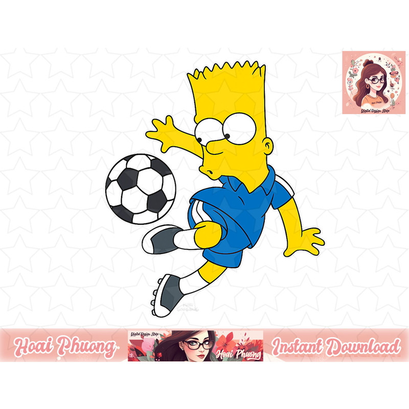 The Simpsons Bart Simpson Soccer Ball Kick Up png, instant download.jpg