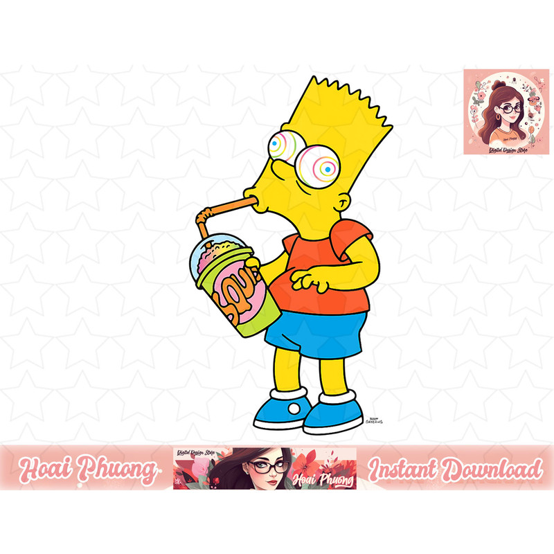 The Simpsons Bart Simpson Squishee Brain Freeze png, instant download.jpg