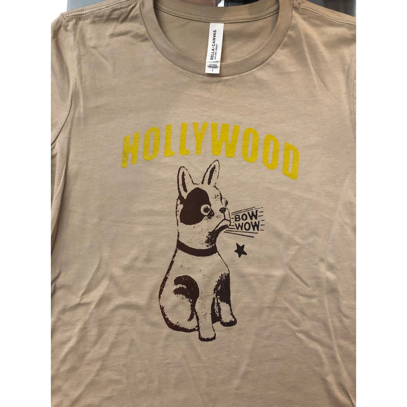 Hollywood California Cute Puppy Dog Screen Printed T Shirt in Men's Women's and Kids Sizes bulldog terrier mutt pug - 5.jpg