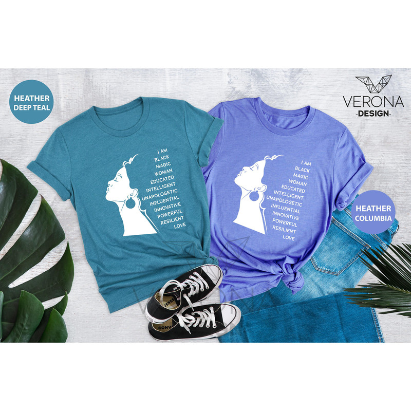 I Am Black Woman Shirt, African American Woman Shirt, Black Queen Shirt, Black History Month Shirts, Afro Woman Gift, Black Girl Magic Tee - 4.jpg