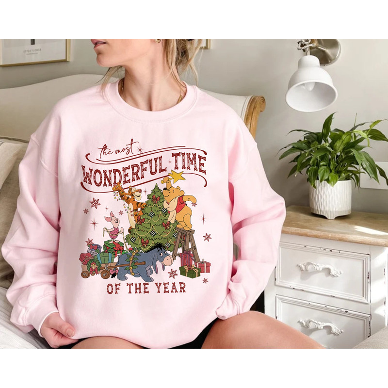 Winnie The Pooh Christmas Tree Sweatshirt, The Most Wonderful Time Of The Year Winnie The Pooh Christmas Lights Sweatshirt, Pooh Sweatshirt - 2.jpg