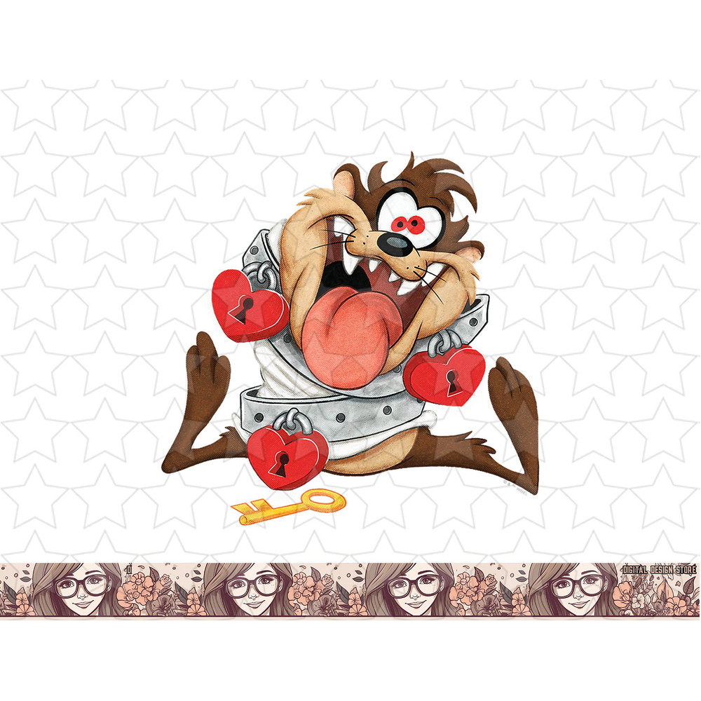 Looney Tunes Valentines Day Taz Tied Up WIth Love png, sublimation, digital download .jpg