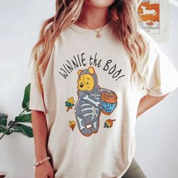 winnie the pooh halloween comfort shirt, pooh skeleton shirt, pooh trick or trea