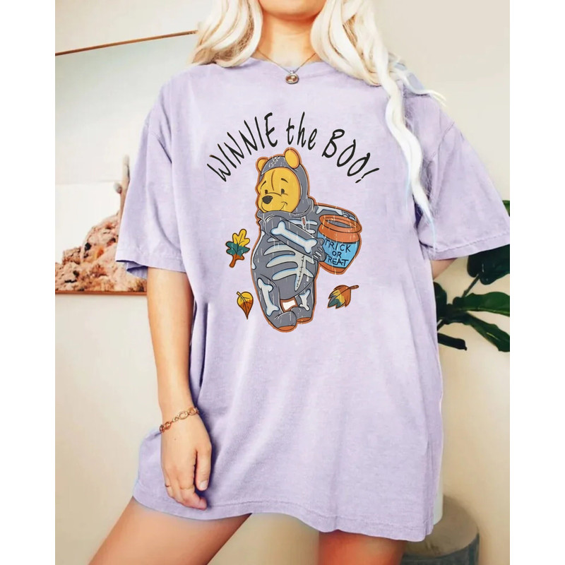 Winnie The Pooh Halloween Comfort ColorsĀ® Shirt, Pooh Skeleton Shirt, Pooh Trick Or Treat, Disney Spooky Shirt, Disney Halloween Party Shirt - 3.jpg