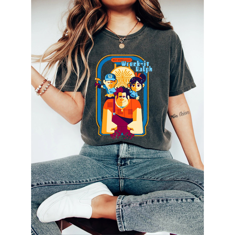 Watercolor Disney Wreck-It Ralph Comfort Color Shirt, Disney Ralph, Felix and Vanellope T-Shirt, Disneyland Girl Trip 2023 Tee, Disney Gift - 1.jpg