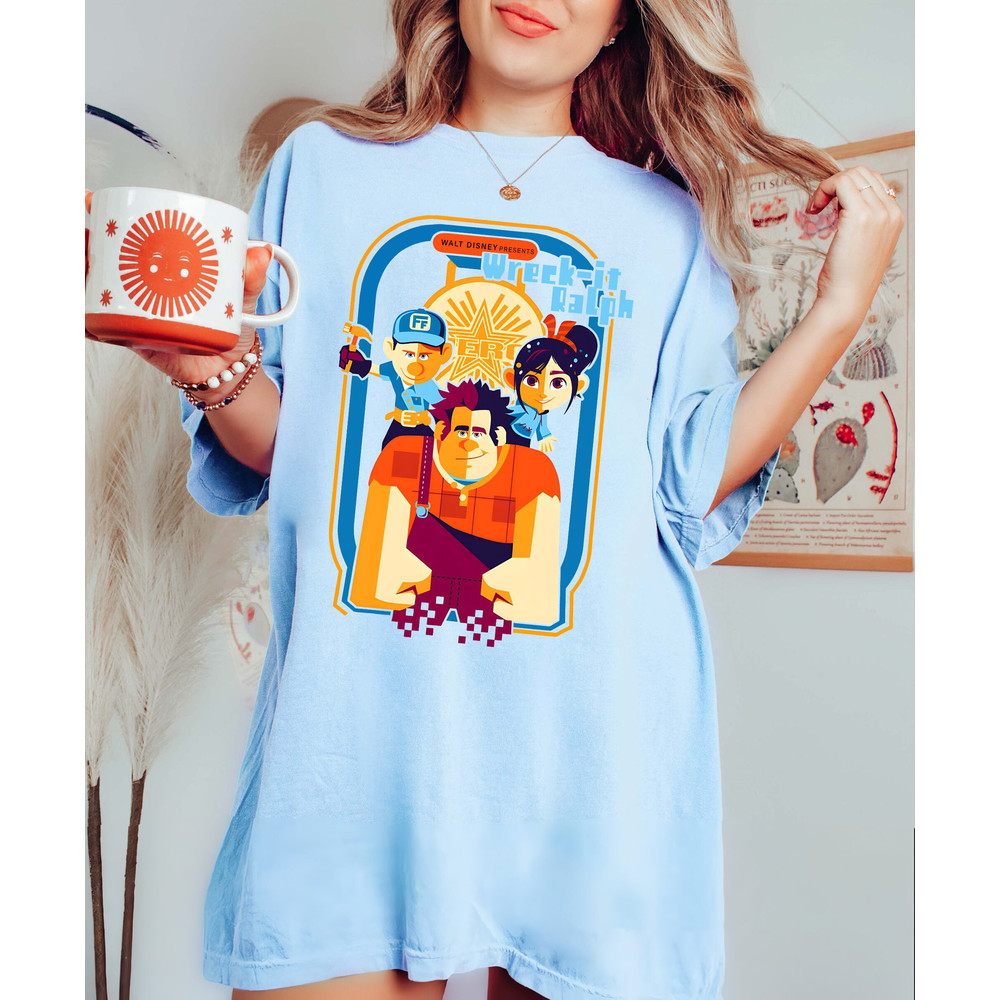 Watercolor Disney Wreck-It Ralph Comfort Color Shirt, Disney Ralph, Felix and Vanellope T-Shirt, Disneyland Girl Trip 2023 Tee, Disney Gift - 2.jpg