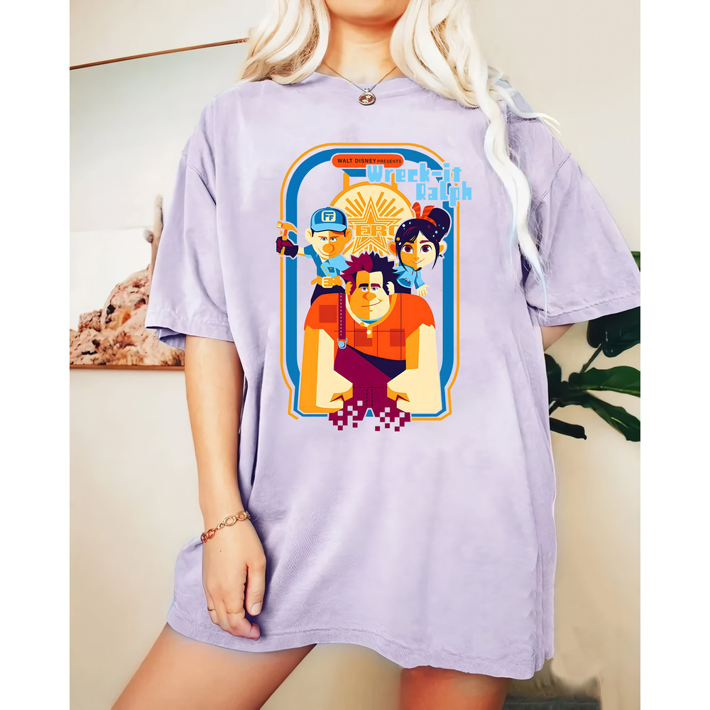 Watercolor Disney Wreck-It Ralph Comfort Color Shirt, Disney Ralph, Felix and Vanellope T-Shirt, Disneyland Girl Trip 2023 Tee, Disney Gift - 3.jpg