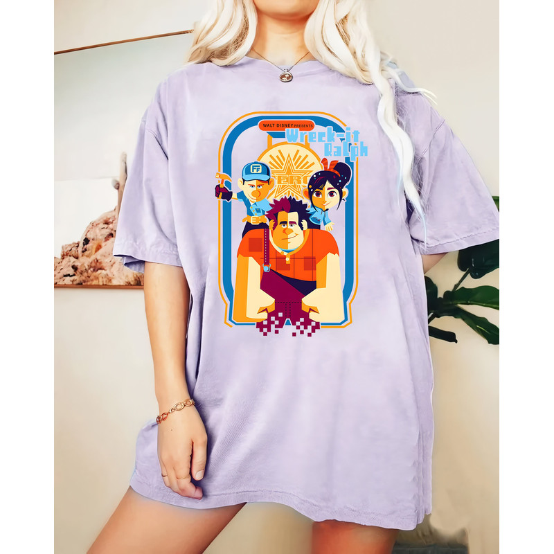 Watercolor Disney Wreck-It Ralph Comfort Color Shirt, Disney Ralph, Felix and Vanellope T-Shirt, Disneyland Girl Trip 2023 Tee, Disney Gift - 3.jpg