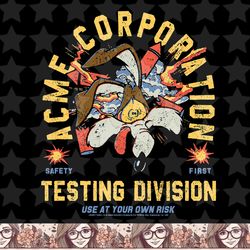 looney tunes wile e. coyote acme co. testing division png, sublimation, digital download