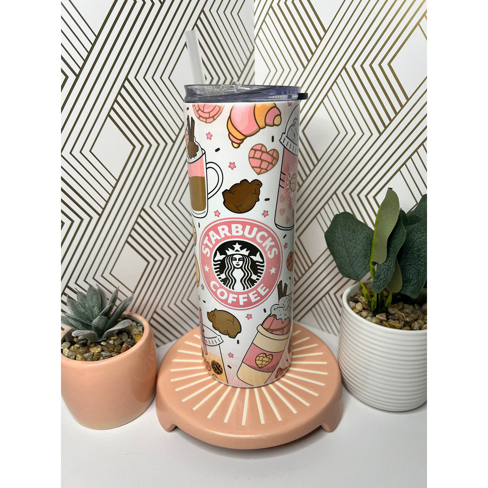 Pink Starbucks Tumbler, Pink Starbucks Skinny Tumbler.png