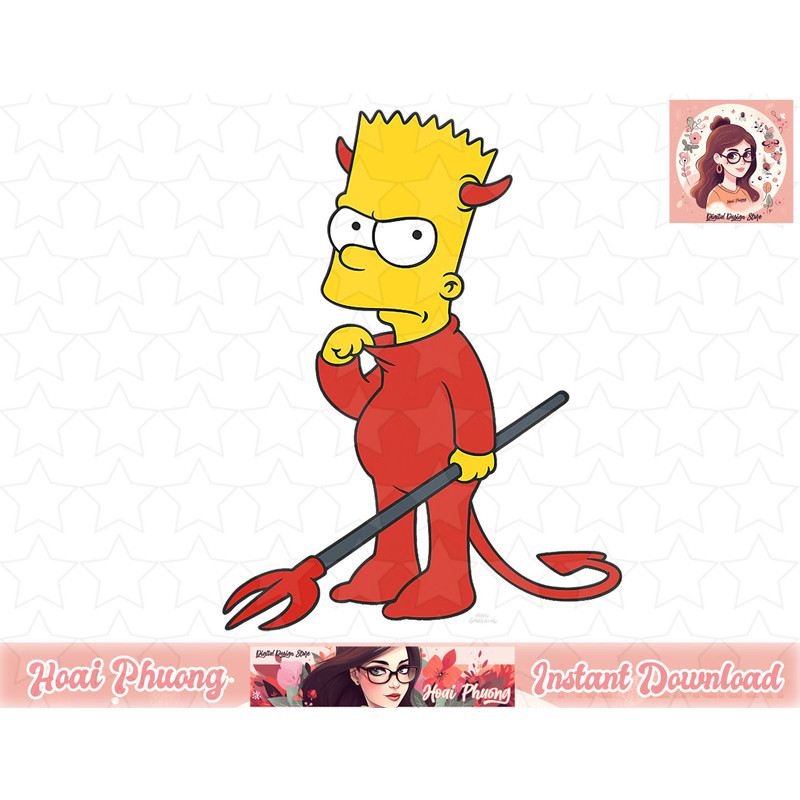 The Simpsons Bart The Devil png, instant download.jpg