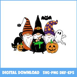 gnomies halloween svg, gnome svg, ghost svg, pumpkin svg, cartoon halloween svg, halloween svg, ai digital file