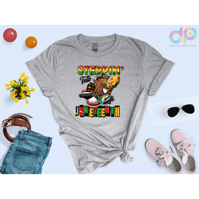 Stepping Into Juneteenth Shirt, Black Woman Gifts, Independence Day, Black Lives Matter, Equality Tee, Afro Women Shirt, Juneteenth 1865 - 5.jpg