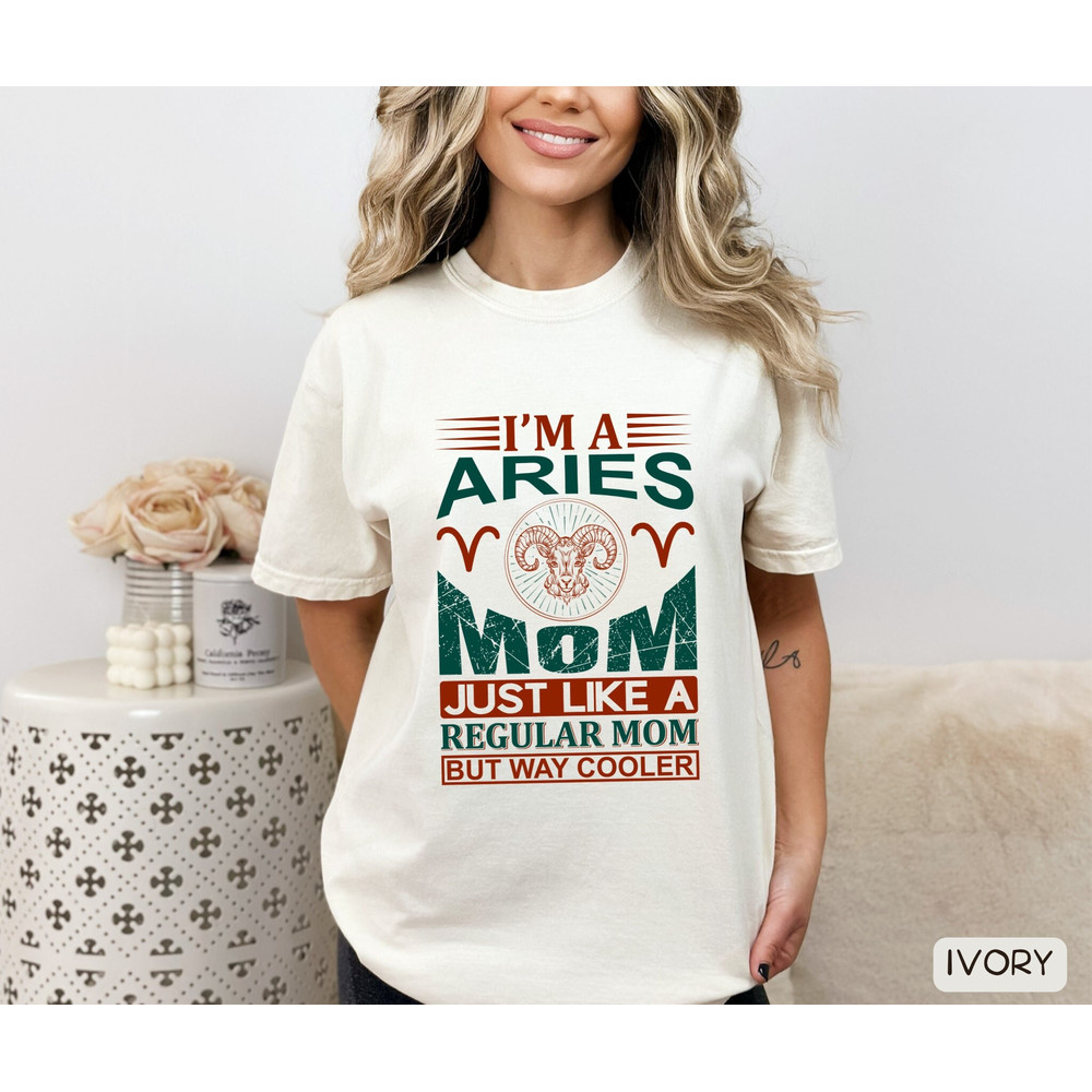 Comfort Colors Zodiac Aries Mom Retro Tee, Aries Shirt Trendy Oversized Tee, Cool Mom Astrology T Shirt, Zodiac Birthday, Gift For Aries - 1.jpg