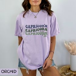 comfort colors zodiac capricorn retro tee, caprico