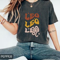 comfort colors zodiac leo retro tee, leo shirt tre