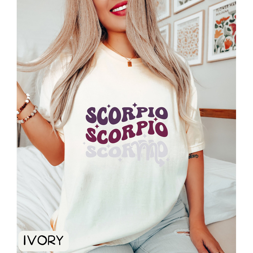 Comfort Colors Zodiac Scorpio Retro Tee, Scorpio Shirt Trendy Oversized Tee, Vintage Astrology T Shirt, Zodiac Birthday, Gift For Scorpio - 1.jpg