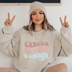 retro zodiac horoscope sweatshirt, vintage cancer