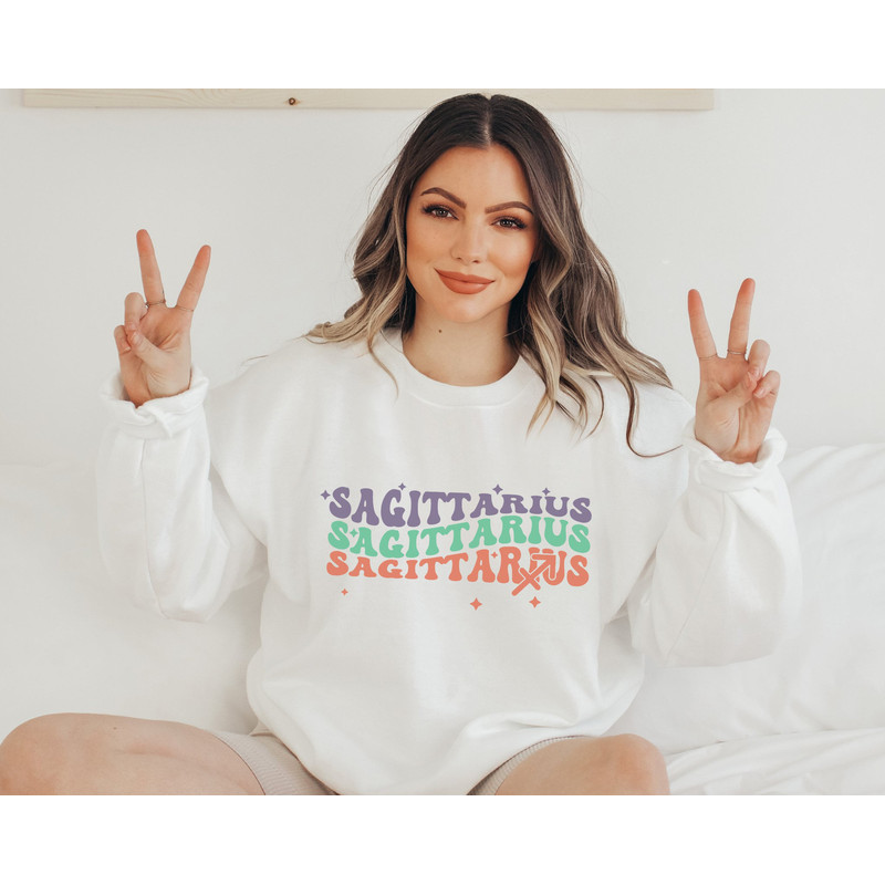 Retro Zodiac Horoscope Sweatshirt, Vintage Sagittarius Sweatshirt, Zodiac Sign Sagittarius Sweater, Astrology Birthday Gift, Gift For Sag - 2.jpg