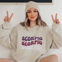 retro zodiac horoscope sweatshirt, vintage scorpio