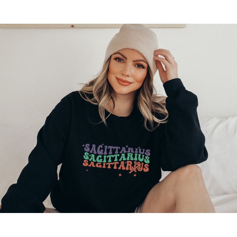 Retro Zodiac Horoscope Sweatshirt, Vintage Sagittarius Sweatshirt, Zodiac Sign Sagittarius Sweater, Astrology Birthday Gift, Gift For Sag - 3.jpg