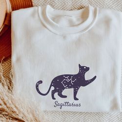 zodiac horoscope cat mom sweatshirt, sagittarius c