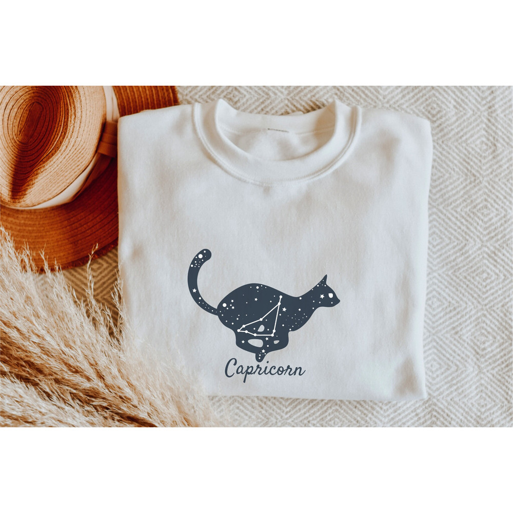 Zodiac Horoscope Cat Mom Sweatshirt, Zodiac Sign Capricorn Sweater, Astrology Birthday Gift, Gift For Capricorn, Cat Mama Shirt, Fur Mama - 1.jpg