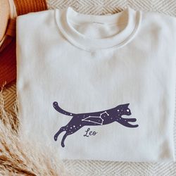 zodiac horoscope cat mom sweatshirt, zodiac sign l