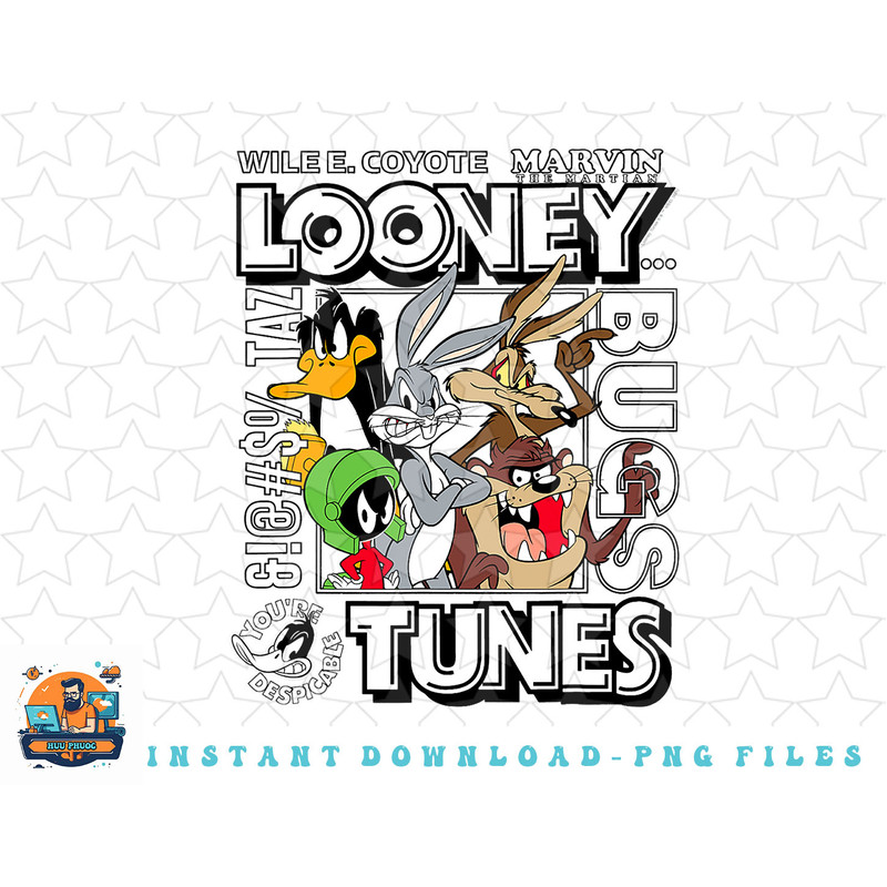 Looney Tunes Wiley, Bugs, Taz, Marvin The Martian png, sublimation, digital download.jpg