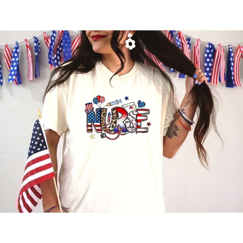 All American Nurse Shirt, 4th of July Shirt for Nurse, Medical 4th of July Shirt, Icu Nurse Shirts, Patriotic Nurse Tshirt, Independence Day - 2.jpg