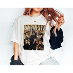 leon vintage shirt, leon residence evil shirt, horror game shirt, leon re4 shirt, leon cosplay gift for him, leon kenned