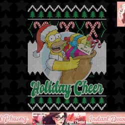the simpsons christmas homer holiday cheer ugly sweater png, instant download