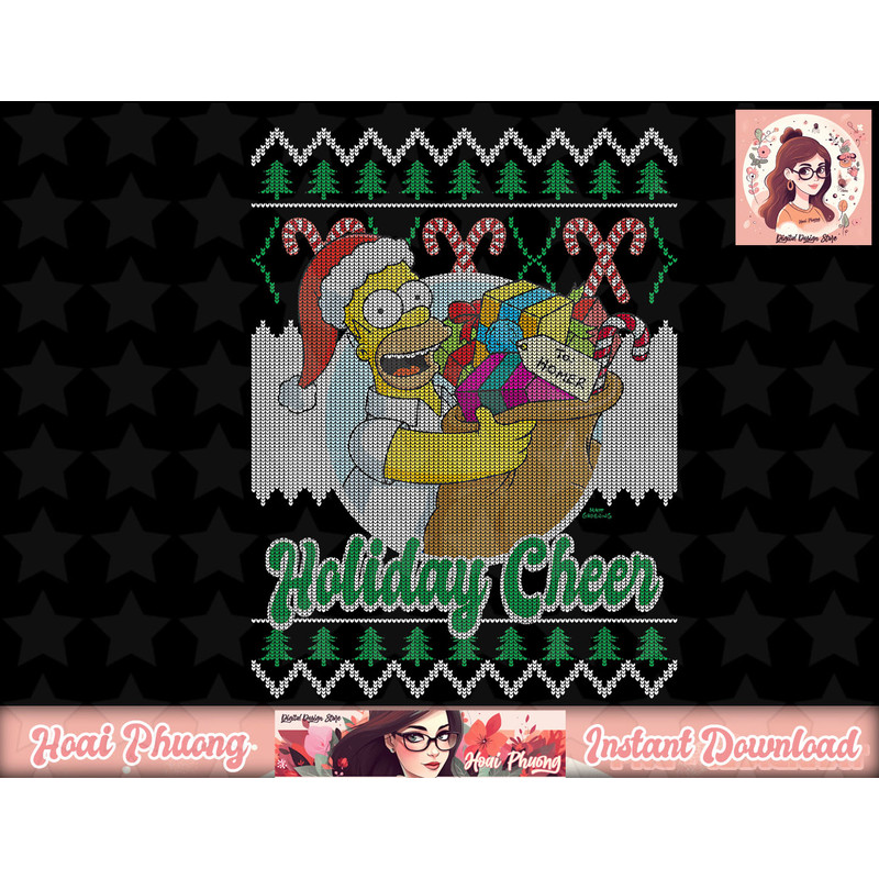 The Simpsons Christmas Homer Holiday Cheer Ugly Sweater png, instant download.jpg