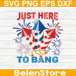 funny just here to bang png, 4th of july svg, independence day svg, cricut, svg files, cut file, dxf, png, svg, digital