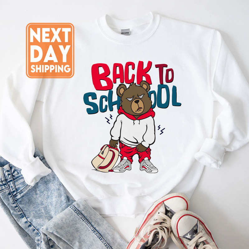 Back To School Tshirt, Bear Go To School Sweatshirt, Retro Hippie Shirt, First Day Of School Crewneck - 5.jpg