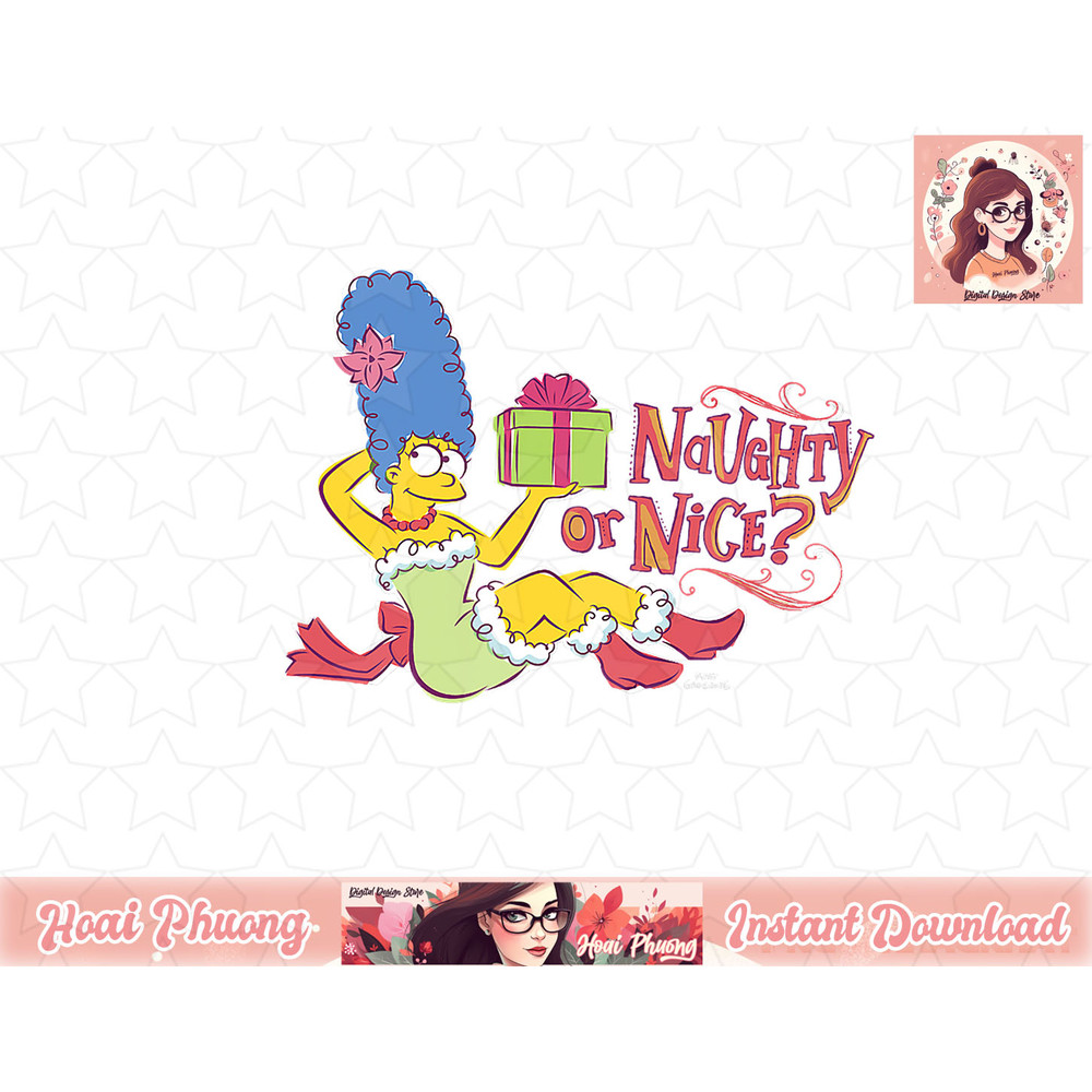 The Simpsons Christmas Marge Naughty Or Nice V2 png, instant download.jpg