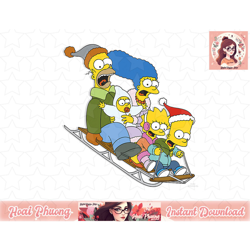 The Simpsons Christmas Sledding png, instant download.jpg