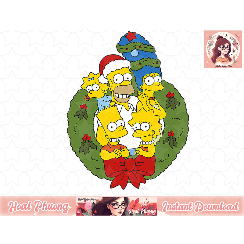 The Simpsons Christmas Wreath C2 png, instant download.jpg