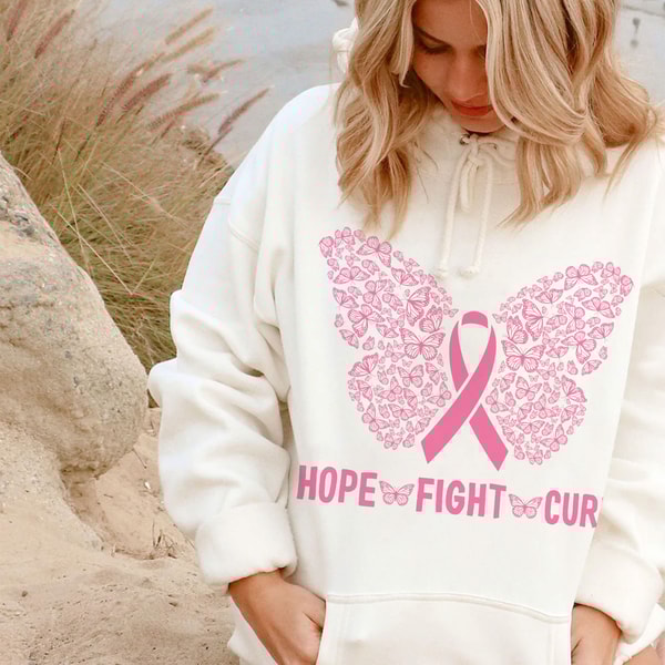 Breast Cancer Sweatshirt, Pink Ribbon Sweatshirt, Breast Cancer Awareness Sweatshirt,Hope Sweatshirt, Breast Cancer Fundraiser Sweatshirt - 5.jpg