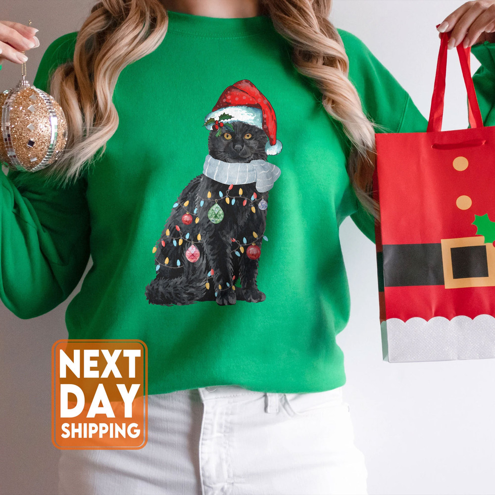 Cat Christmas Sweater, Meowy Christmas Sweatshirt, Happy Cat Year Shirt,Funny Christmas Cat Shirt, Cat Christmas Sweatshirt, Cats Sweatshirt - 4.jpg
